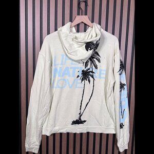 Freecity Cream Hoodie with Black and Blue Accents